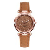 Casual Women Romantic Starry Sky Wrist Watch Leather Rhinestone