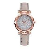 Casual Women Romantic Starry Sky Wrist Watch Leather Rhinestone