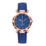 Casual Women Romantic Starry Sky Wrist Watch Leather Rhinestone