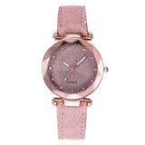 Casual Women Romantic Starry Sky Wrist Watch Leather Rhinestone