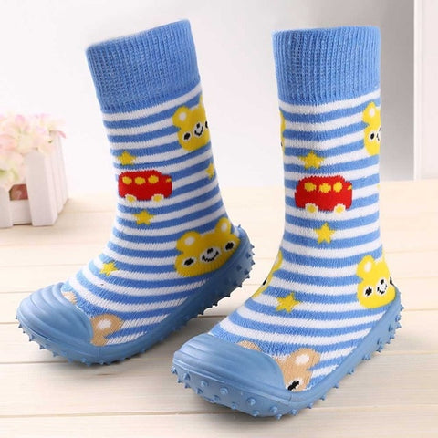 Newborn Baby Boys Girls Socks With Anti-Slip Soft Rubber